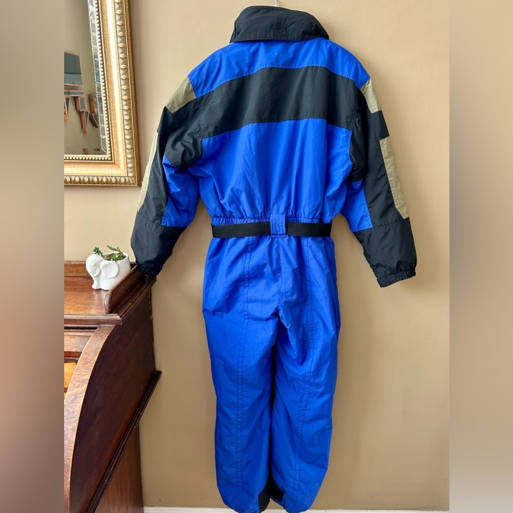 Obermeyer Vintage 90s Blue Belted Snow Ski Suit Juniors Boys Size 16 - Picture 4 of 16